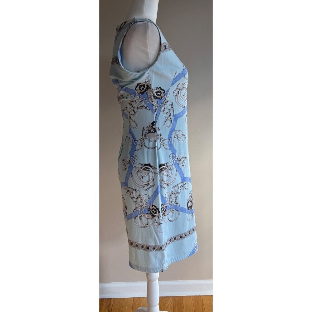 J.McLaughlin Catalina Cloth Equestrian Print Sleeveless Sheath Dress Blue XS - Picture 4 of 14